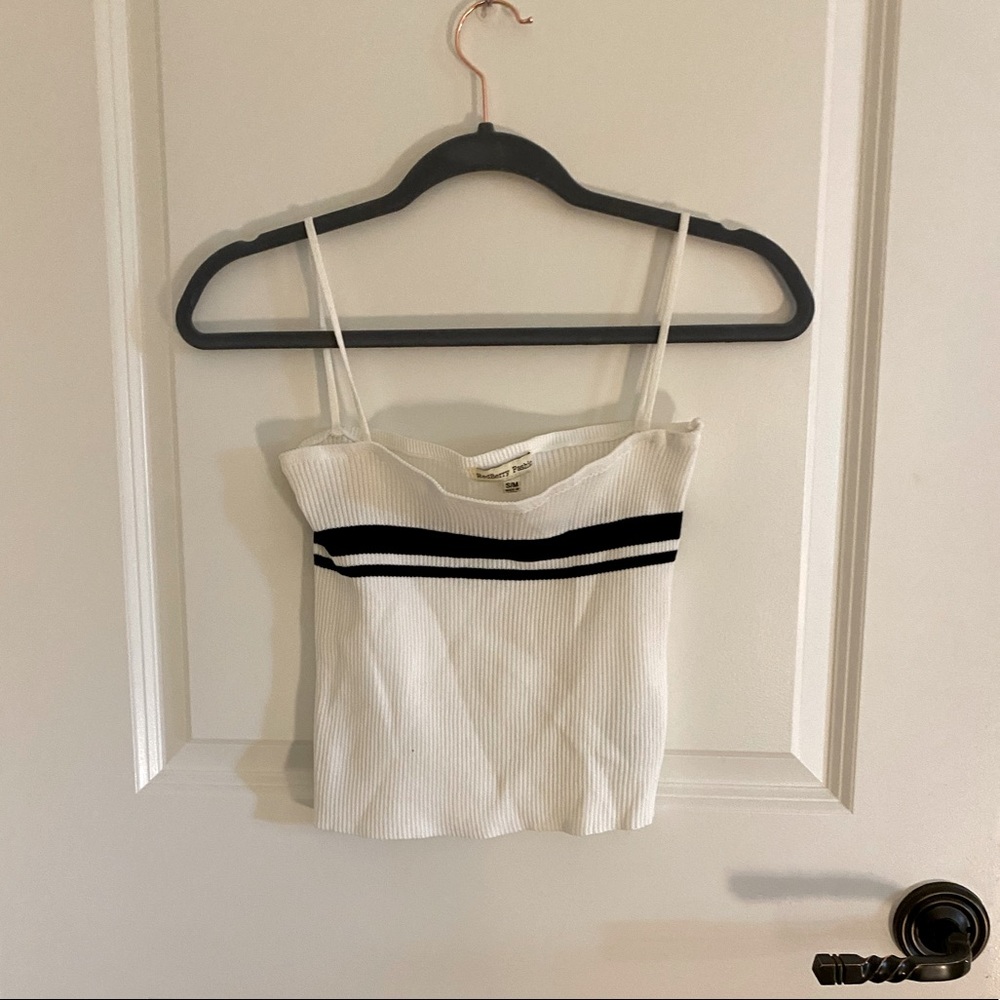 Women’s black & white striped tank top. Size S.
